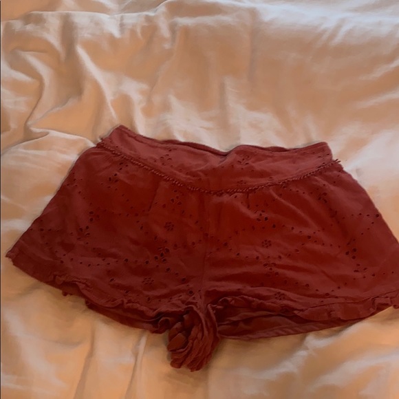 Red/Orange American Eagle Flowy Shorts - Picture 1 of 4